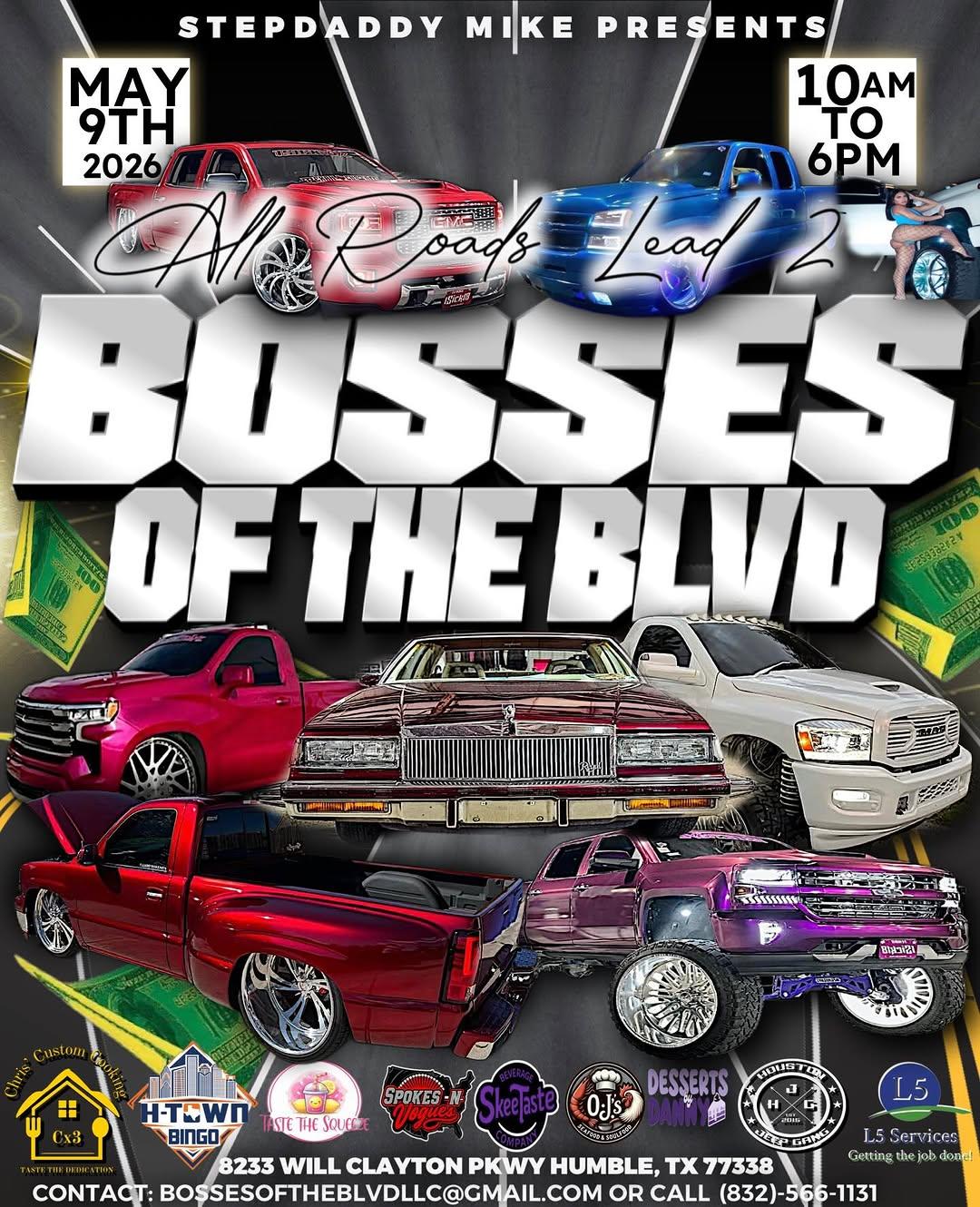 Houston Markets - Bosses of the Blvd Car Show w/ Big Trucks at 8233 Will Clayton Pkwy Humble