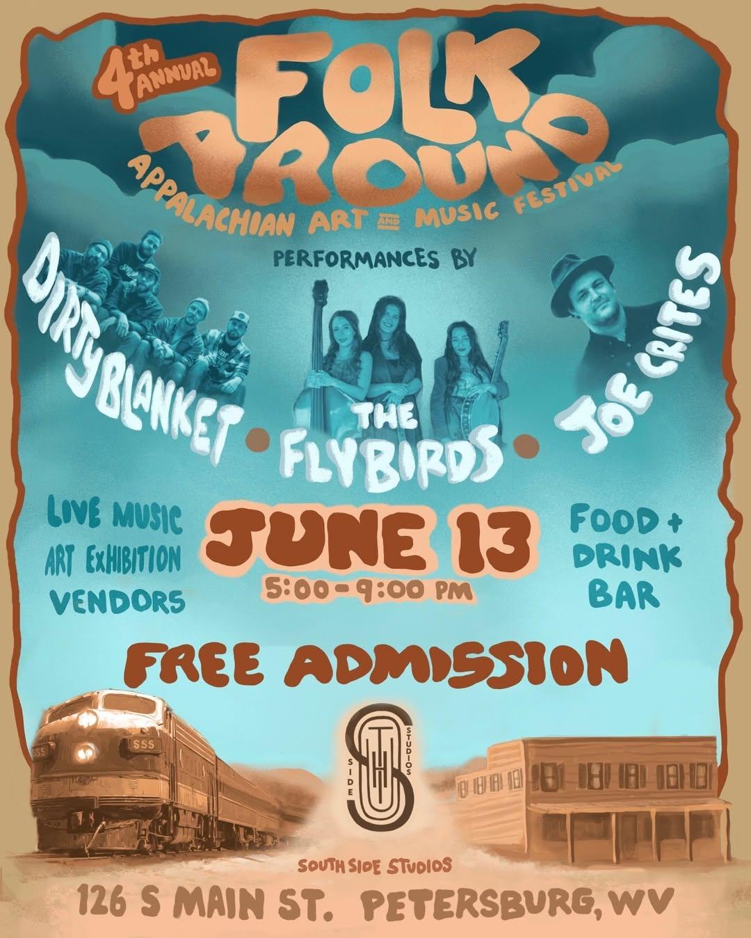 Houston Music Shows - Folk Around Appalachian Festival at 126 S. Main Street